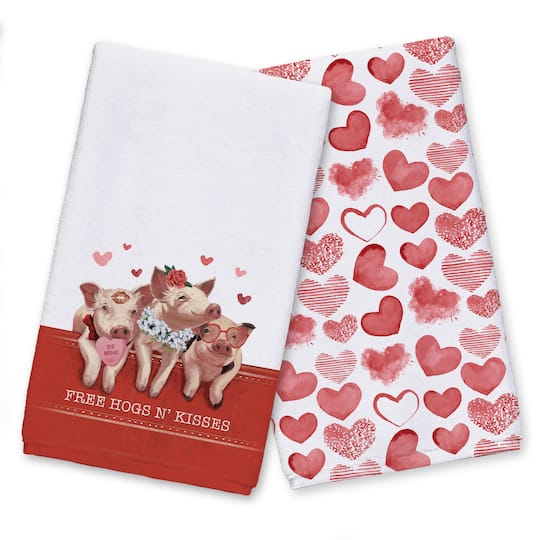 Free Hogs and Kisses Tea Towel Set
